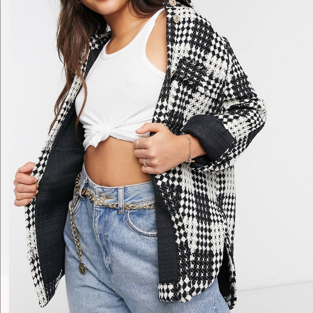 River Island plaid shacket